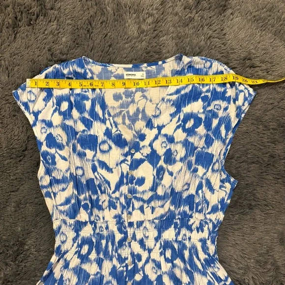 Sonoma Blue and White Floral Midi Dress - Picture 4 of 9